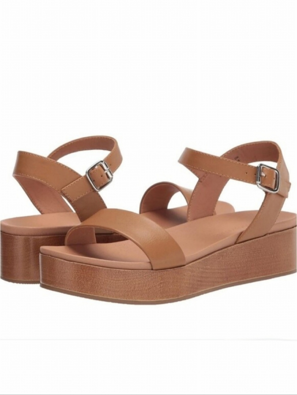 Amazon Essentials Sandal LankTwo Band Flatform Cognac Size 10 New Sealed